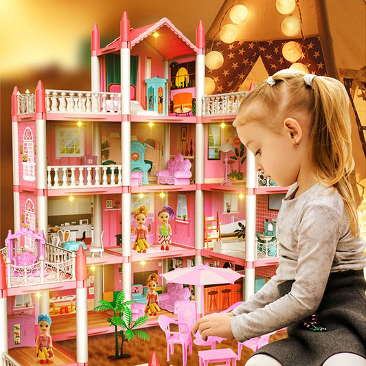 3D DIY Dream Princess Castle Villa Assembly Doll