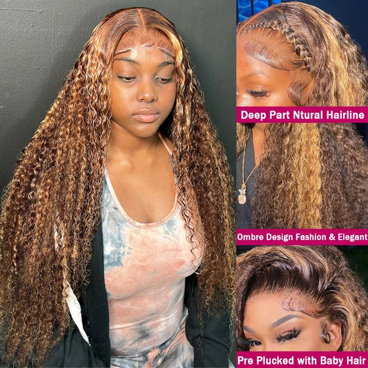 Highlight Wig Human Hair Deep Wave